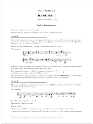 Ile de Feu 2 - MESSIAEN - Partition - Piano